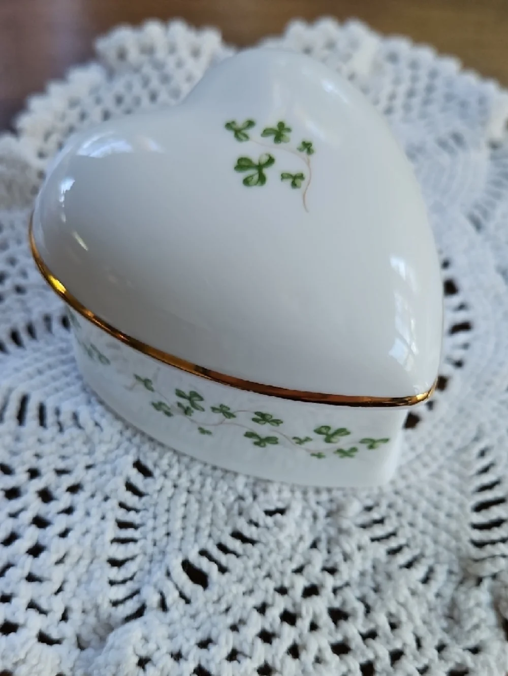 Royal Tara Bone China Heart Shaped Trinket Box
